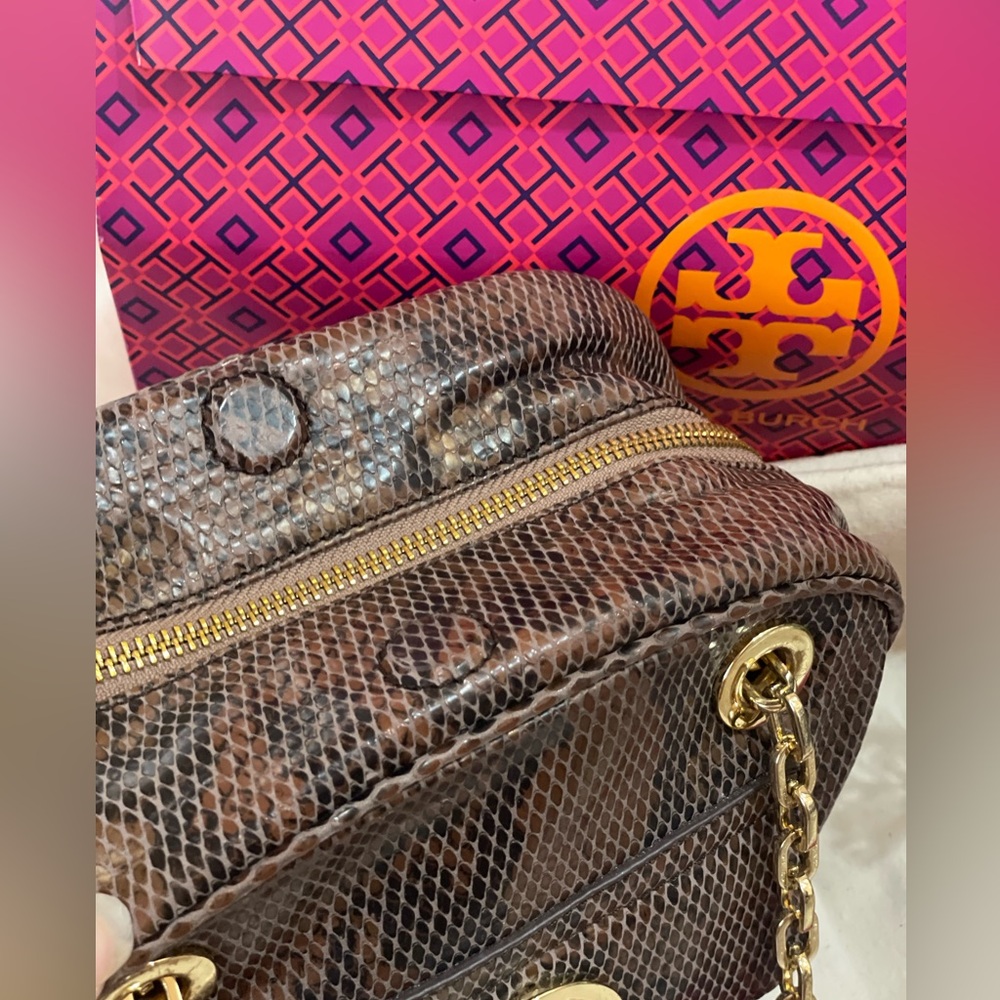 Tory Burch Python Print Convertible Purse - image 3